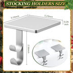 Zhengmy 6 Pcs 2 in 1 Fireplace Stocking and Garland Hangers Heavy Duty Metal Christmas Stocking Holder for Mantle, Two Hooks Hangers for Garland Balls Fireplace Xmas Holiday Party Decoration (Silver) - Image 3