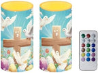 Cross Eggs Flameless Candles with Remote and Timer LED Candles Flickering Battery Operated Fake Candle for Home Easter Bedroom Living Room Dining Room Table Decor Set of 2 - Image 2