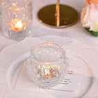 DARJEN Clear Votive Candle Holders Set of 24- Round Glass Candle Holders Bulk for Tea Light Candle, Embossed Candle Votives for Wedding Centerpiece, Various Parties & Home Decor (Pack of 4) - Image 3