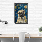 Metal Sign Tin Sign Vintage Wall Art Pug Starry Night Pug Curious Pug in A Celestial Sky for Home Den and Seasonal Displays Corrosion Resistant Aluminum 12×16 Inches with Metal Frame - Image 3