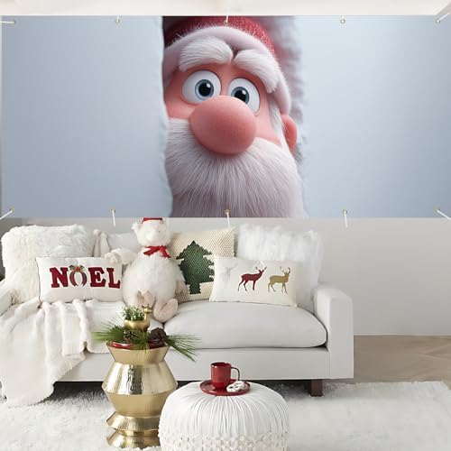 Christmas Garage Door Banner 7x16FT, Santa Claus Peeking Through Wall, Large Outdoor Xmas Garage Door Cover, Decoration for Driveways, Holiday Parties and Winter Wonderland - Image 5