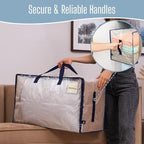 VENO 8 Pack Clear Extra Large Moving Bags & Storage Totes, Heavy Duty Organizer with Reinforced Handles & Strong Zippers for Clothes, College Dorm Essentials, Moving Supplies - Image 5