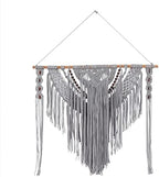 Deco 79 Cotton Macrame Wall Decor with Beaded Tassels, 36" x 1" x 46", Gray - Image 5