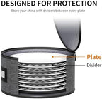 Aokeyee 4-Piece Plate Storage Set, Hard-Shell Dinnerware Organizer, Grey - Image 4