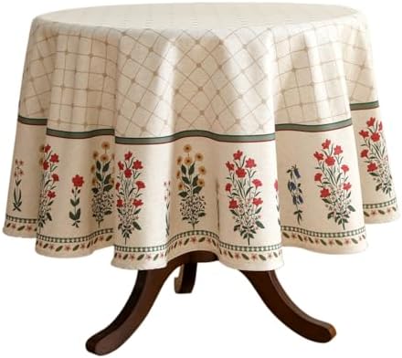 ISAENNE Designer French Round Elegant Tablecloth,Diameter 67" by Isaennehomedecoration