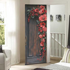 Burbuja Valentine Flowers Wood Door Cover, Stretch Fabric Backdrop Door Porch Covers for Home Party Holidays Decoration, 35x79 In - Image 7