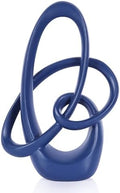 Modern Blue Knots Decor - 8.6" Resin Blue Knot Statue, Abstract Navy Art Sculpture Home Decor for Living Room, Coffee Table, Shelves, Entryway, Office Tabletop Accent, Decorative Knick Knacks Gift by UANYEMON