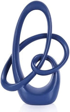 Modern Blue Knots Decor - 8.6" Resin Blue Knot Statue, Abstract Navy Art Sculpture Home Decor for Living Room, Coffee Table, Shelves, Entryway, Office Tabletop Accent, Decorative Knick Knacks Gift by UANYEMON