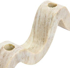 Bloomingville Marble Wave Double Taper Candle Holder, Beige - Image 3