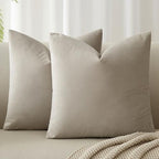 JUSPURBET 28x28 Euro Velvet Throw Pillow Covers Set of 2,Cloud by JUSPURBETHOME