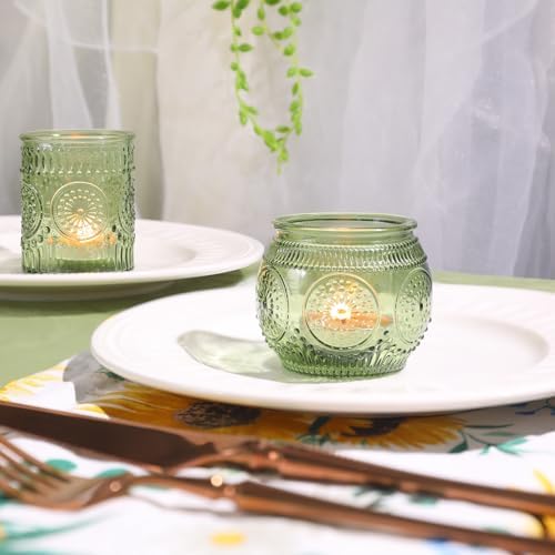 30pcs Assorted Green Votive Candle Holders Bulk, Fall Baby Wedding Shower Decorations,Tealight Candle Holder for Table Centerpieces Decorations, Boho Tea Party Decor, Bridal Shower Gifts for Guests - Image 3