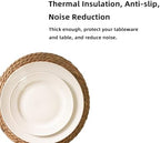 13 Inch Round Woven Plate Placemats Set of 15, Farmhouse Rustic Straw Braided Chargers Place Mats, TwinnekYR Large Boho Cattail Weave Table Mats, for Dining Plates Table Decor Home Wedding Party - Image 6
