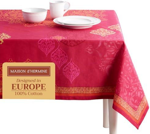 Maison d' Hermine Table Cloth Square Table Reusable 100% Cotton 54"x54" by MaisondHermine