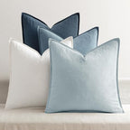 MIULEE Blue Boho Linen Decorative Pillow Covers 18x18 Inch Pack of 4 by MIULEE