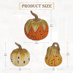Briful Fall Corn Pumpkin Set 3PCS Resin Pumpkins Harvest Decorative Faux Corn Pumpkins for Home Thanksgiving Table Centerpiece Tray Display Indoor & Outdoor Autumn Decor - Image 2