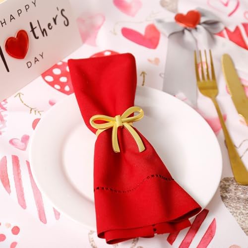 Matte Gold Bow Tie Napkin Rings Set of 24, Satin Gold Finish Napkin Rings - Image 2