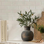 SIDUCAL Ceramic Rustic Farmhouse Vase | 6 Inch Pottery Decorative Flower | Boho | Terracotta Vase for Home Decor Table, Living Room, Bathroom Decoration, Shelf Decor, Mantel, Bronze - Image 7