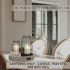 Rustic Farmhouse Lantern Decor Set of 2 - Stylish Decorative Lanterns - Image 3