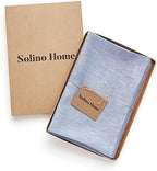 Solino Home 100% Linen Napkins Chambray Blue, Athena 20 x 20 in, Set of 4 - Image 3