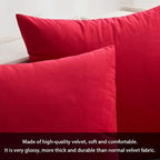 MIULEE 24x24 Inch Pack of 2 Euro Velvet Throw Pillow Covers Red - Image 4