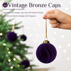 XmasExp 36PCS Velvet Christmas Ornaments Set Mixed Flocked Balls Ornaments Shatterproof Christmas Tree Decorations for Holiday,Party,Home（Purple） - Image 4