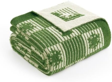 Snuggle Sac Christmas Tree Throw Blanket, Ultra Soft Cozy Decorative Checked Throw Blanket for Couch, Sofa and Bed for Christmas,(Green,50x60 inches,) by SnuggleSac
