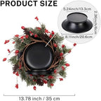 MOYEE Christmas Candle Holder Wreath Single 14 inch, Christmas Candle Ring - Image 5
