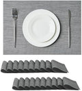 Leetaltree Grey Placemats, Heat Resistant Non-Slip Place mats for Dining Table, Washable Durable PVC Vinyl Woven Table Mats (Set of 20) by Leetaltree-ArtatEveryTable