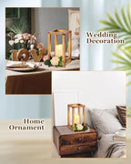 Huquary 8 Pcs Wooden Wedding Lantern Centerpiece for Table Decor, Brown - Image 6