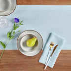 Solino Home 100% Pure Linen Table Runner Ice Water Long, Fete 14 x 132 in - Image 3