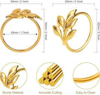 Set of 50 Leaf Napkin Rings Metal Gold Leaf Napkin Ring, Metal Napkin Rings Dinner Banquet Serviette Decor, Dinning Table Setting for Thanksgiving Christmas Halloween Holiday Wedding Party - Image 2