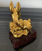 Betterdecor Gold Color Feng Shui 12 Chinese Zodiac Animal Statue Figurine Home Office Decoration and Gift for New Year Holidays and Birthday (Zodiac Rabbit) - Image 6