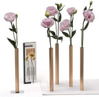 PELEG DESIGN Magnetic Bud Vase Set (Gold) - Unique Home Decor Gift & Modern Table Centerpiece - 5 Aluminum Single Stem Vases - 9.4" Tall Gravity Defying Decor by PELEGDESIGN