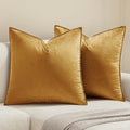 MIULEE Decorative Dark Gold Velvet Euro Sham Throw Pillow Covers 26x26 Inch by MIULEE