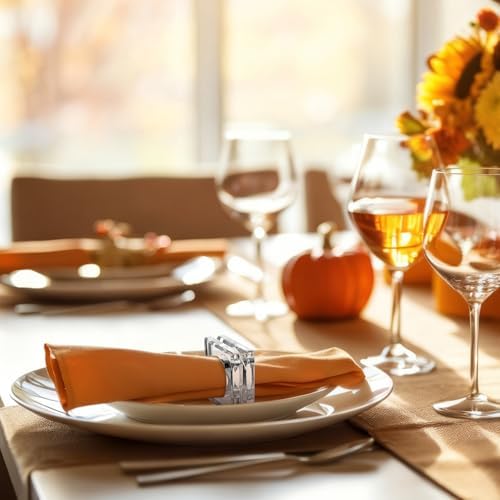 Set of 12 Crystal Glass Napkin Rings Clear Napkin Holder, 2.3 Inch - Image 7