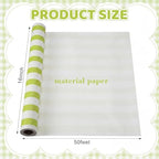 AmazingSpark Striped Table Runner Roll,Light Green,50' Long X 16" Wide - Image 2