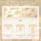 3 Pcs Floral Table Runner 10ft Embroidery Soft Flower Tulle - Image 7