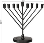 Vintiquewise 9-Branch Rambam-Style Hanukkah Menorah Mid-Century Modern Decorative Accent Traditional Celebration Display and Festive Lighting Centerpiece Ideal for Tables Mantels and Shelves, Black - Image 4