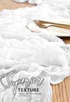 30 Pack Cheesecloth Table Runner 10FT White Table Runner Boho Gauze Cheese Cloth Table Runners Long Rustic Sheer Table Decorations for Wedding Party Baby Bridal Shower Birthday Holiday Home - Image 4