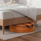 24 Inch Round Storage Bag 2 Pack,Solid Art Minimalist Pure Orange Waterproof Wreath Storage Container with Handles&Zipper Plain Single Bright Color Closet Organizer Bags Garland Box - Image 6