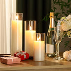 Shihanee 3 Pillar Candle and Holder, L, White - Image 7