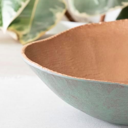 ANDALUCA Cast Metal Extra Large Turquoise Copper Finish Round Decorative Bowl 14 inch - Image 6