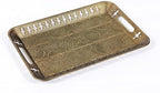 Sturdy 16" Rectangular Decorative Metal Serving Tray - Champagne Gold with Filigree Decor for Coffee Table, Bathroom, Dresser, Centerpieces, Wedding by Unknown