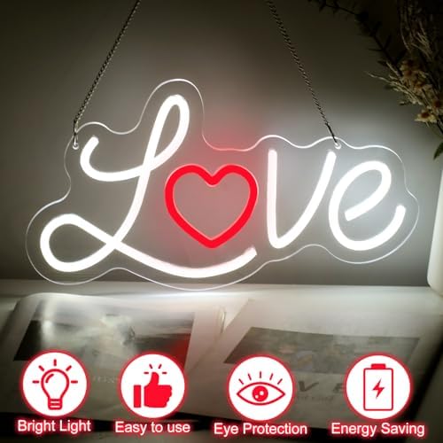 Love Heart Neon Sign, Romantic Gift for Lover, Love LED Light - Image 2