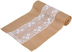 MDS 25 PCS 100% Natural Burlap Table Runners 12" x 108" with Lace, Rustic Farmhouse Country Vintage Boho Jute Runner for Wedding Reception Birthday Party Home Kitchen Dining Coffee Table Decoration - Image 2