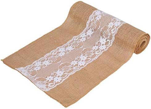 MDS 25 PCS 100% Natural Burlap Table Runners 12" x 108" with Lace, Rustic Farmhouse Country Vintage Boho Jute Runner for Wedding Reception Birthday Party Home Kitchen Dining Coffee Table Decoration - Image 2