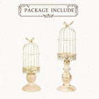 Pack of 2-Piece Birdcage Candle Holder, Vintage Candle Stick Holders, Wedding Candle Centerpieces for Tables, Iron Candlestick Holder Home Decor - Image 7
