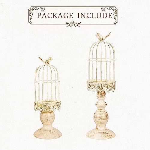 Pack of 2-Piece Birdcage Candle Holder, Vintage Candle Stick Holders, Wedding Candle Centerpieces for Tables, Iron Candlestick Holder Home Decor - Image 7