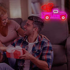 Valentines Day Neon Sign Valentines Truck Led Sign Dimmable Neon Heart Light Red Truck Valentine Window Lights Gift for Girlfriend Couples Anniversary Decor - Image 7