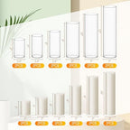 Shihanee 6 Glass Cylinder Vase Pillar Candle,Ivory,Set of 12 - Image 2